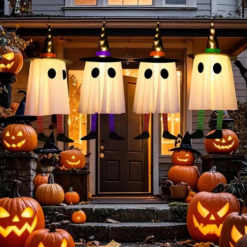 Outdoor Lighting Effects - زينة الأشباح المعلقة للهالوين، أضواء قبعات