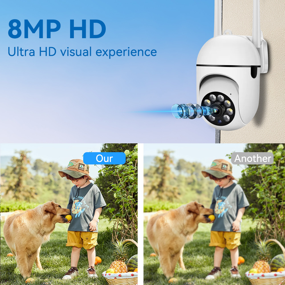 8MP 2.4G واي فاي IP كاميرا تلف - مراجعة Outdoor Lighting Track وسعره