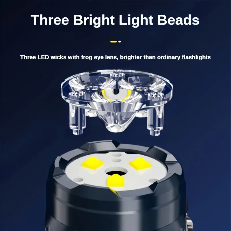 مصباح يدوي صغير 3LED مع مشبك ق - مراجعة Outdoor Lighting Black وسعره